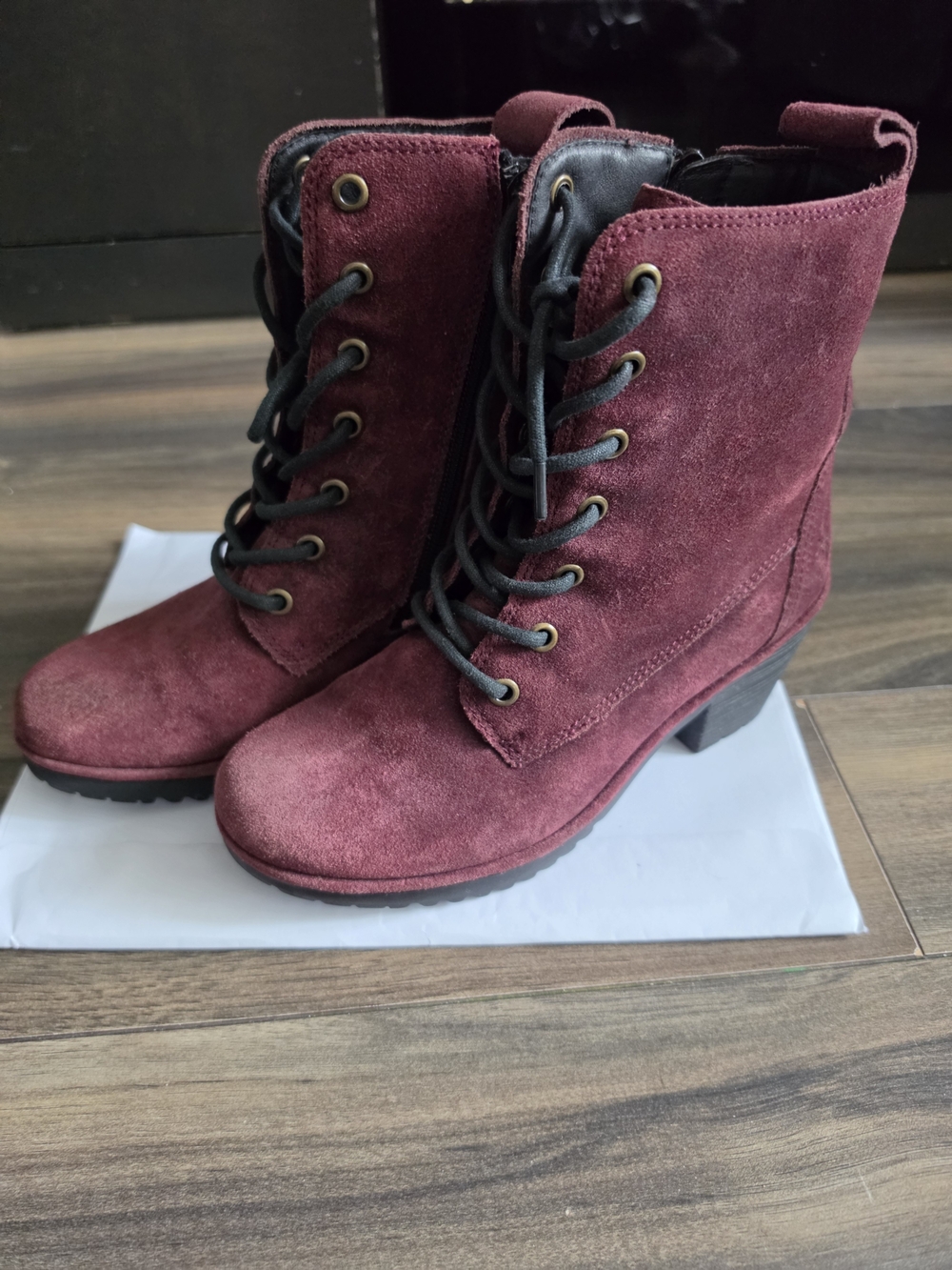 Fly London Women's Lace-Up Suede Ankle Boots - Burgundy Size 37